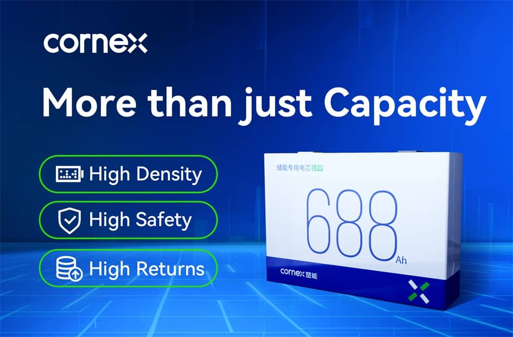 CORNEX Unveils 688Ah Energy Storage Battery Cells