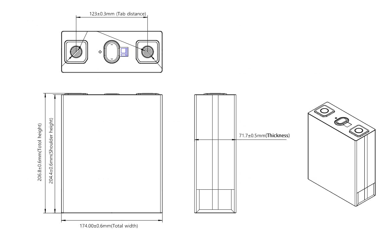 dimensions of REPT CB75 314Ah