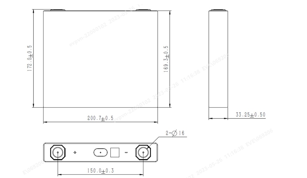 dimension of EVE LF125P
