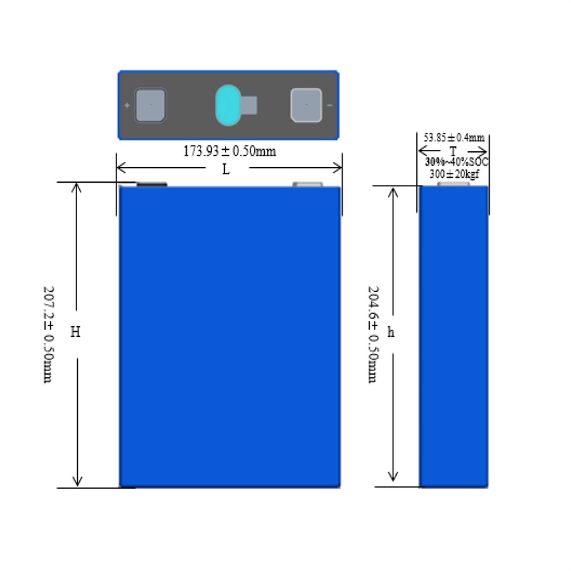 dimension of EVE 230ah lifepo4 battery