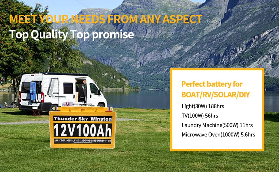 MEET YOUR NEEDS FROM ANY ASPECT Top Quality Top promise Perfect battery for BOAT/RV/SOLAR/DIY