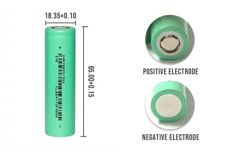 dimension of EVE INR18650 3200mah Cylindrical Cells
