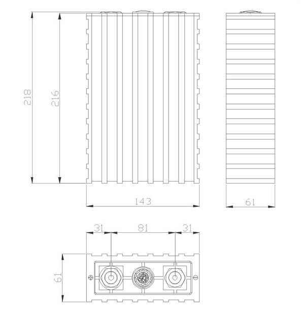 dimension of winston 90Ah battery