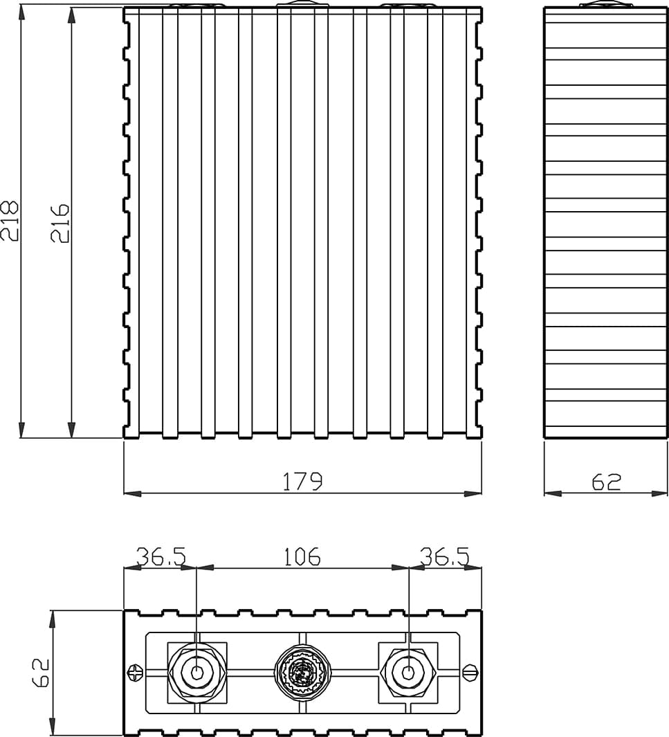 dimension of winston 100Ah battery