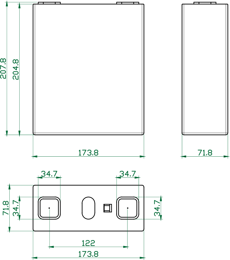 dimension of winston 313AH battery