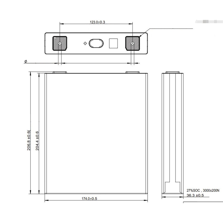 dimension of REPT 150Ah LiFePO4 battery