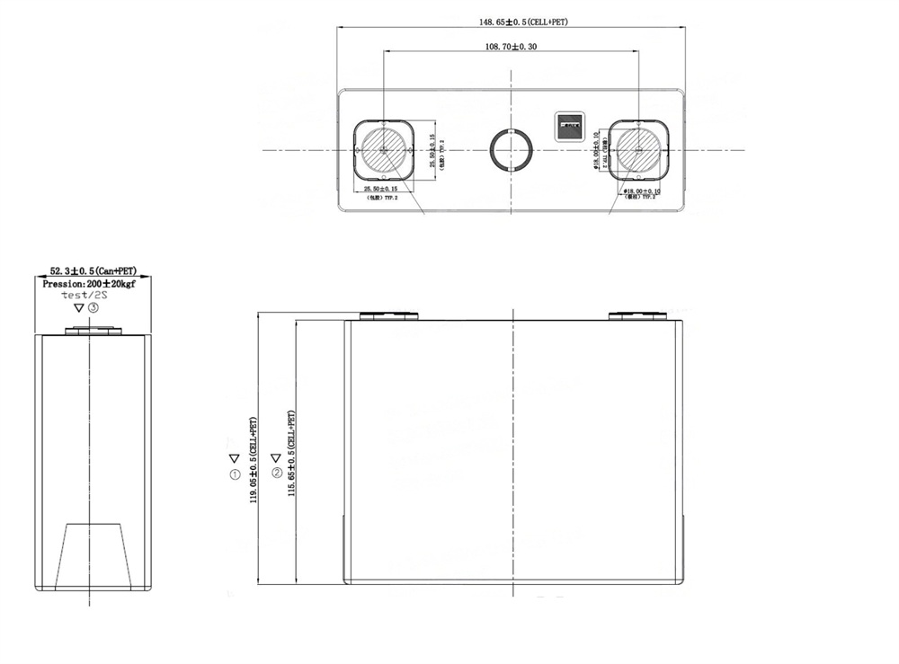 dimension of 3V 80ah sodium ion battery