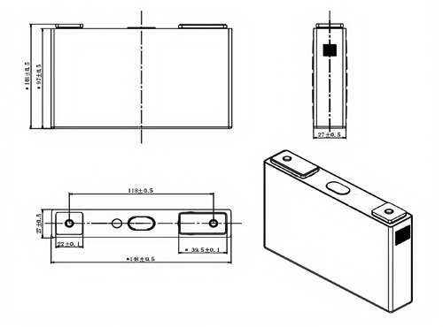 dimension of Gotion battery cell 3.65V 55Ah High C Rate nmc 811 battery