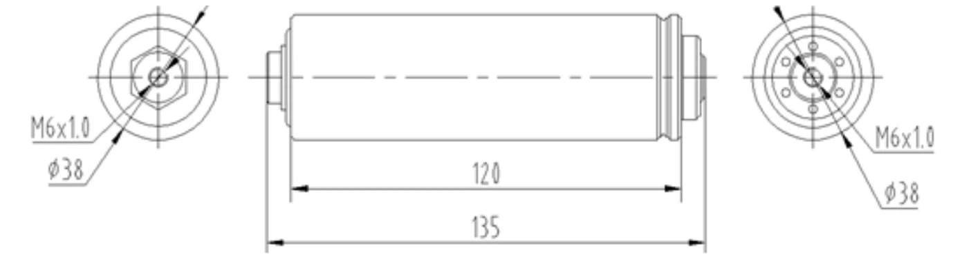 dimension of Headway 38120HP LiFePO4 8Ah 3.2V Cell