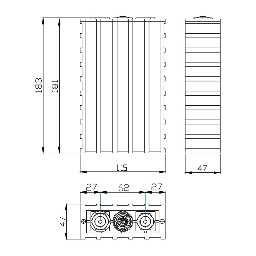 dimension of winston 40Ah battery