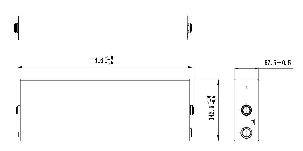 dimension of BYD Blade Cell C15FKZD 3.2V 335Ah LiFePO4 Cell