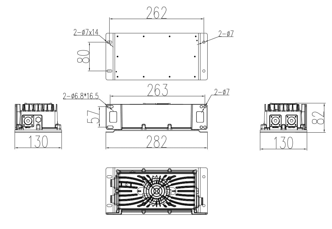 dimension of 1.4KW On Board Battery Charger