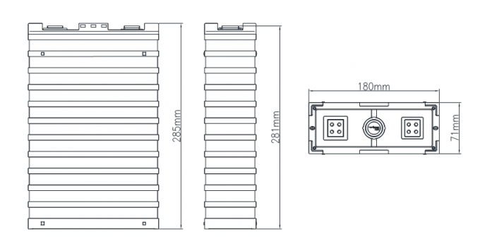 dimension of GBS Battery GBS-LFP200Ah-C 3.2V 200Ah LiFePO4 Cell