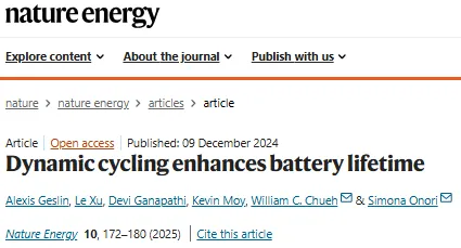 Nature Publishes Landmark Study: Dynamic Discharge Boosts Battery Life by 38%